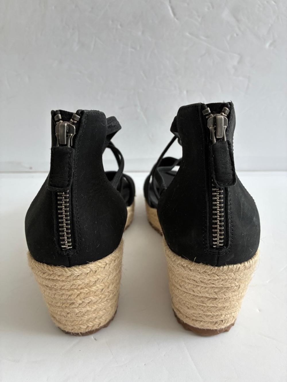 Eileen Fisher $195 Wanda Tumbled Nubuck Espadrille Suede Wedges Platform - Picture 8 of 10